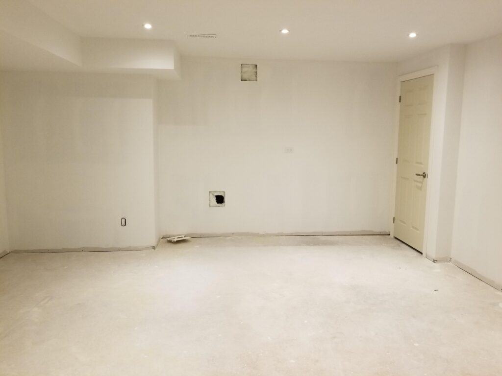 Drywalled basement