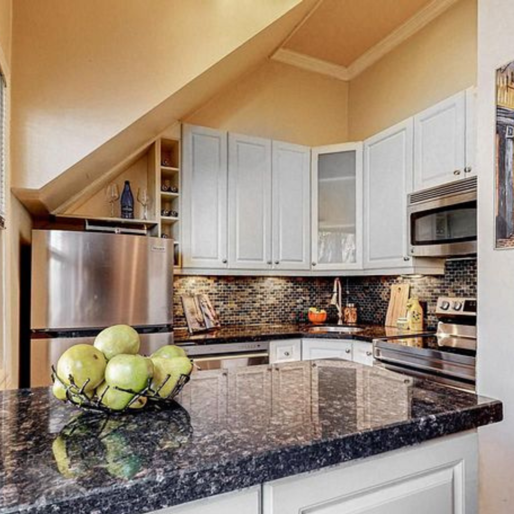 set the scene with fresh fruit on a countertop