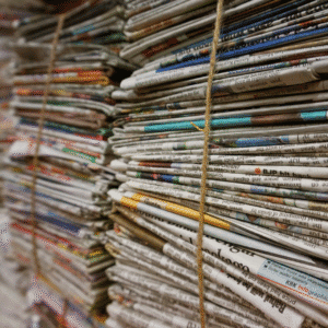 Stacks of newspapers - not being able to let go is a sign of emotional clutter