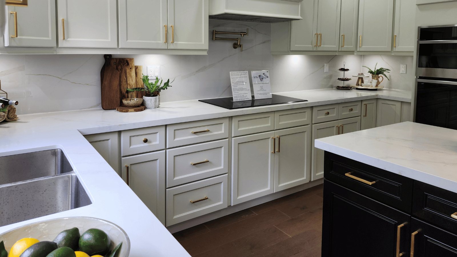 Creating vignettes is important to bring some life to a staged kitchen