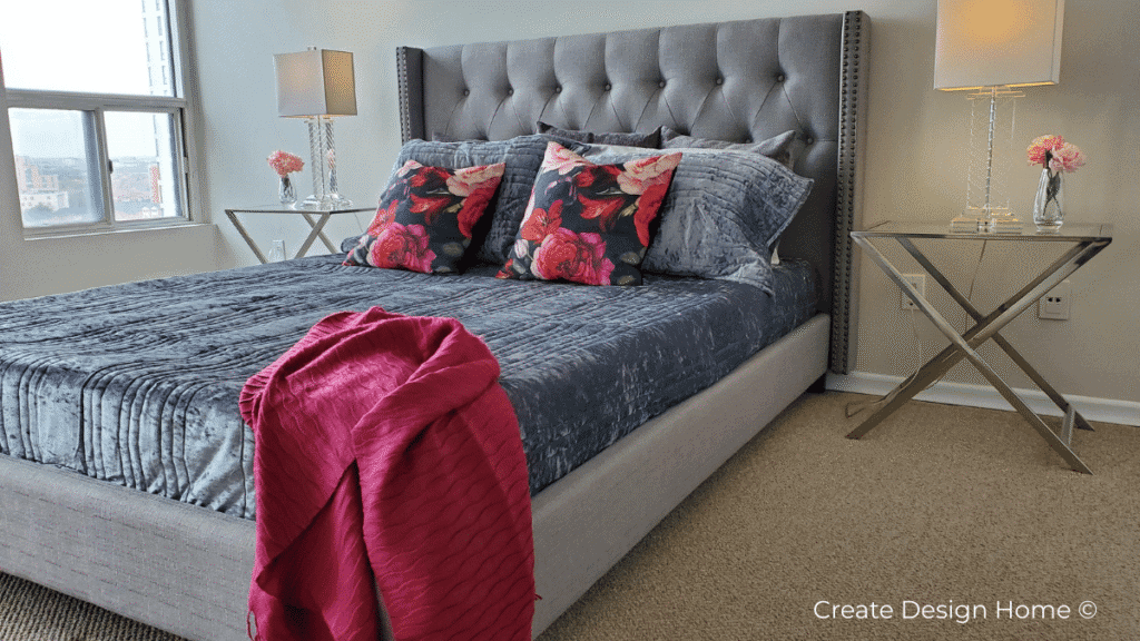 Staging bedrooms helps define the size of the room
