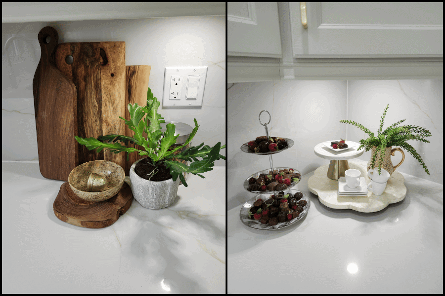 Tips for staging a kitchen: create vignettes to showcase lifestyle