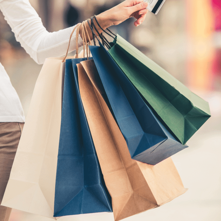 Woman with shopping bags