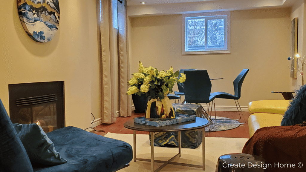 Stage a basement by showcasing it's function