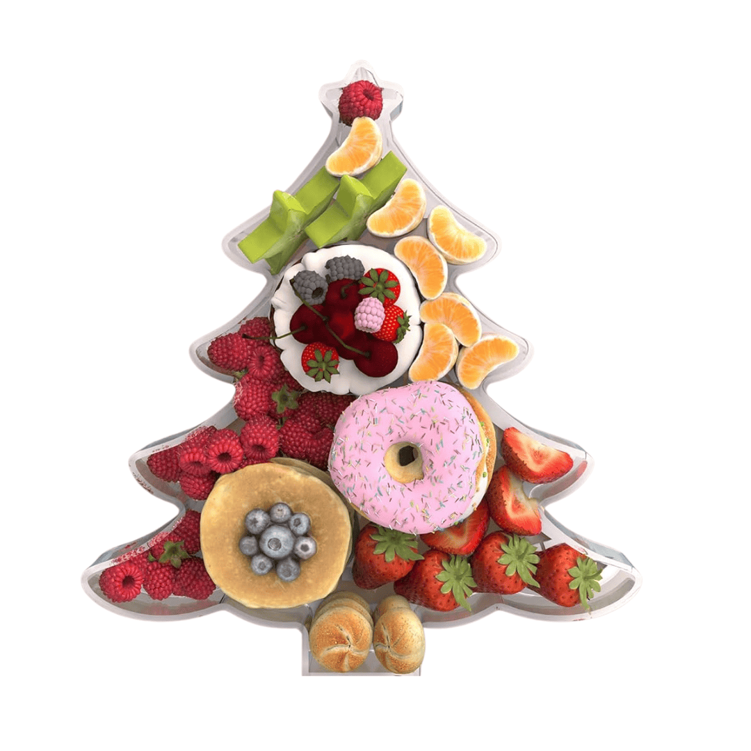 Acrylic food display in shape of christmas tree