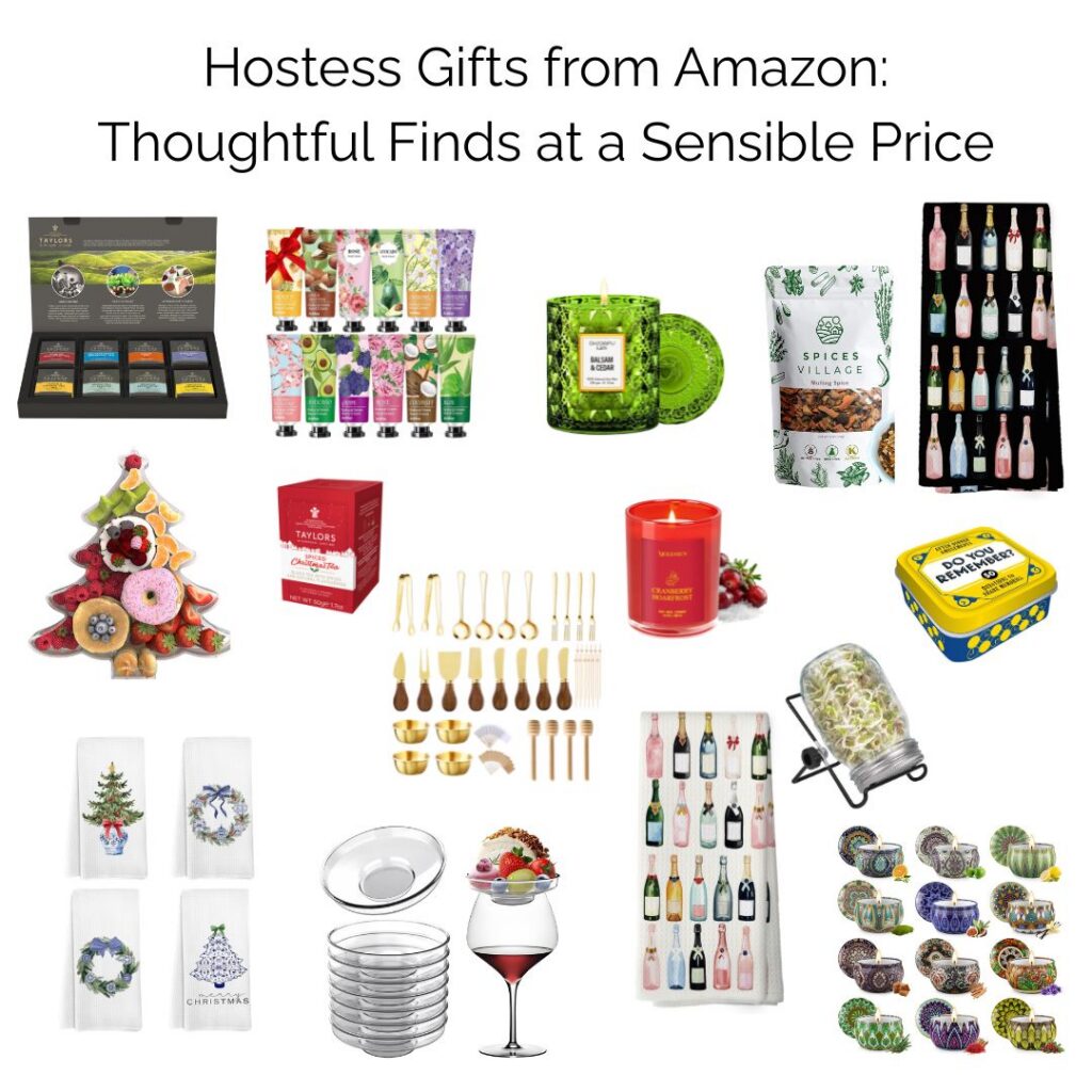 Hostess gift ideas including candles, kitchen accessories and entertaining essentials