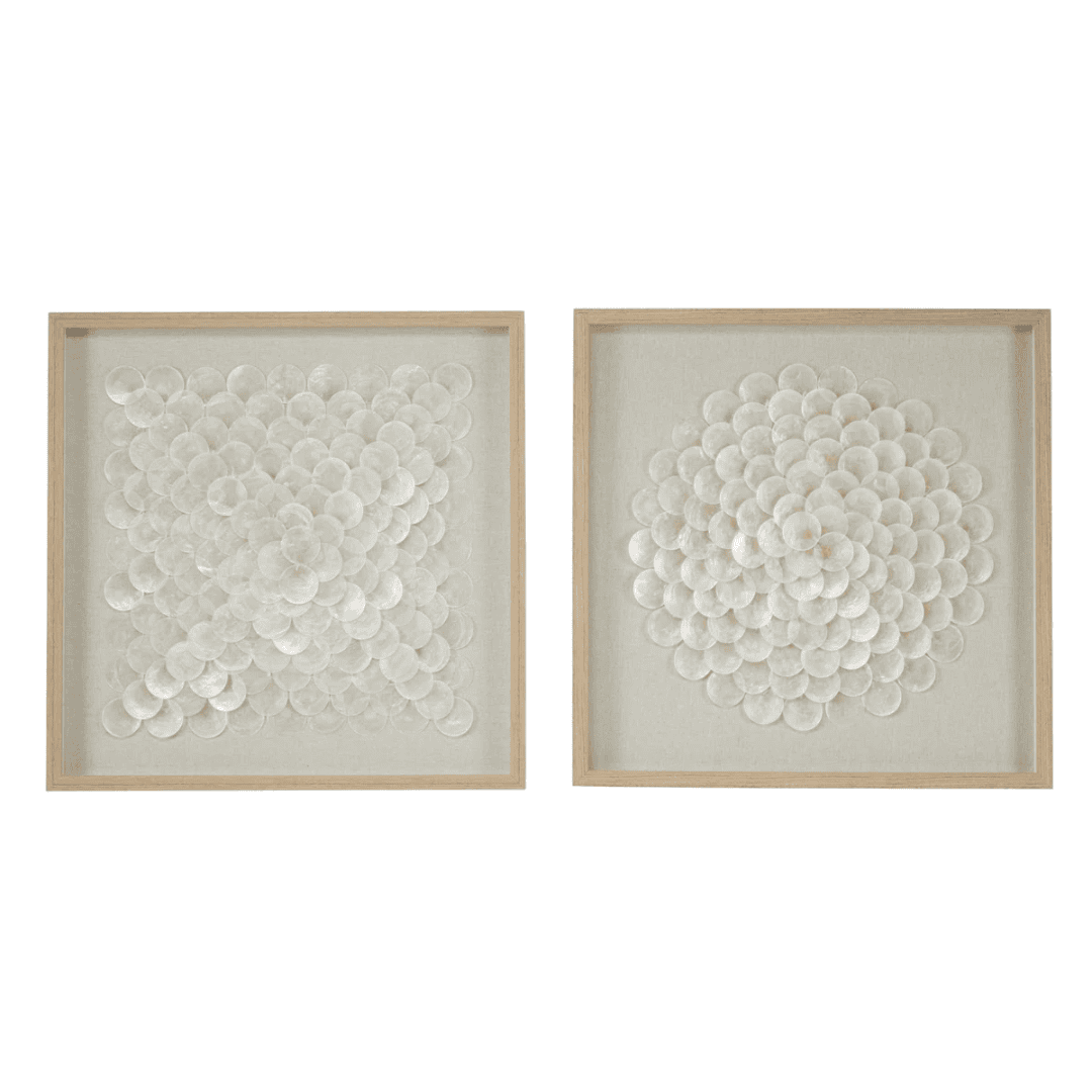 extured geometric wall sculptures with soft neutral tones and subtle coastal influence.