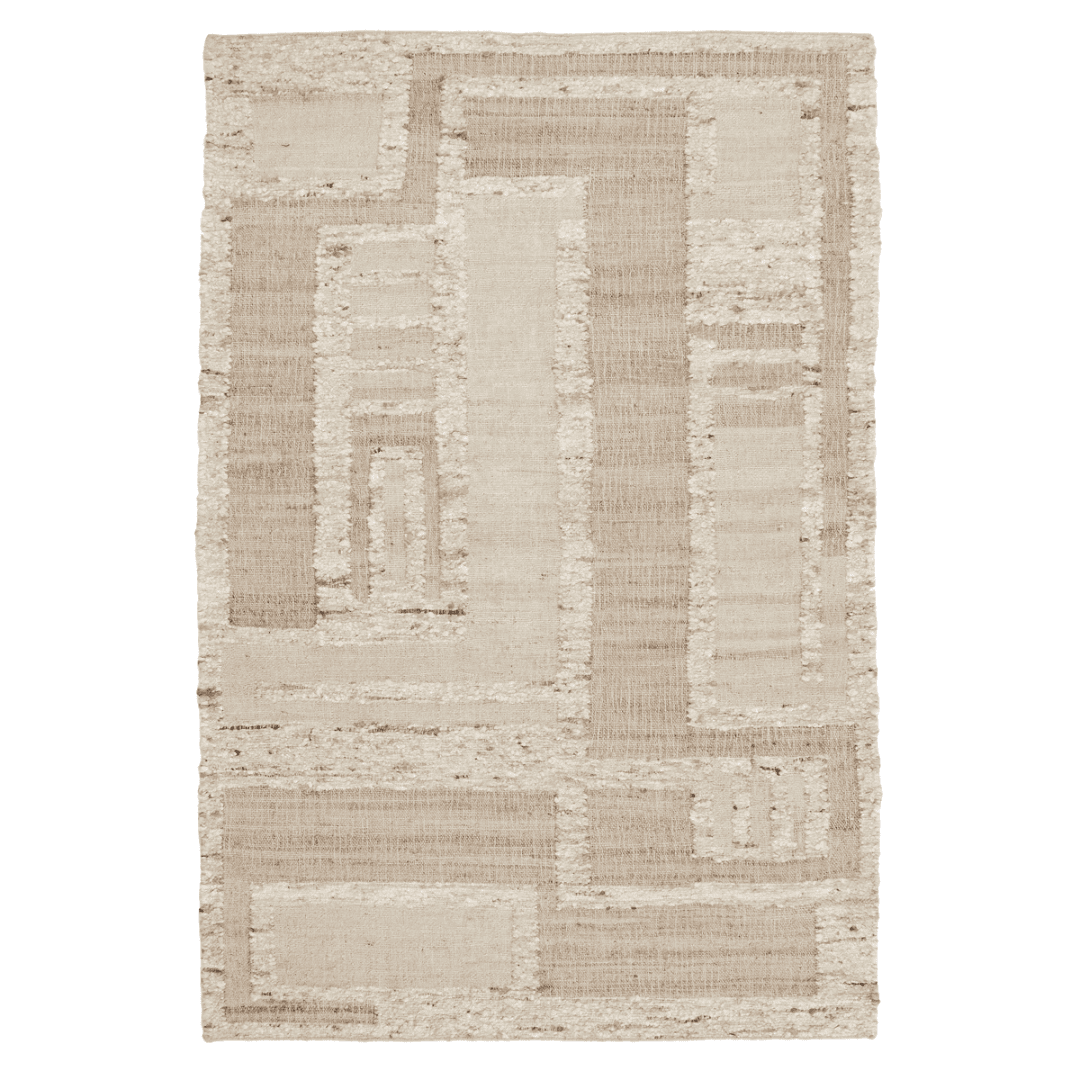 Textured neutral rug with artisanal coastal character