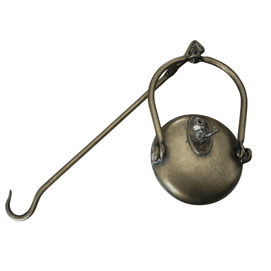 Brass oil lamp that can hang - used by miners in south Holland