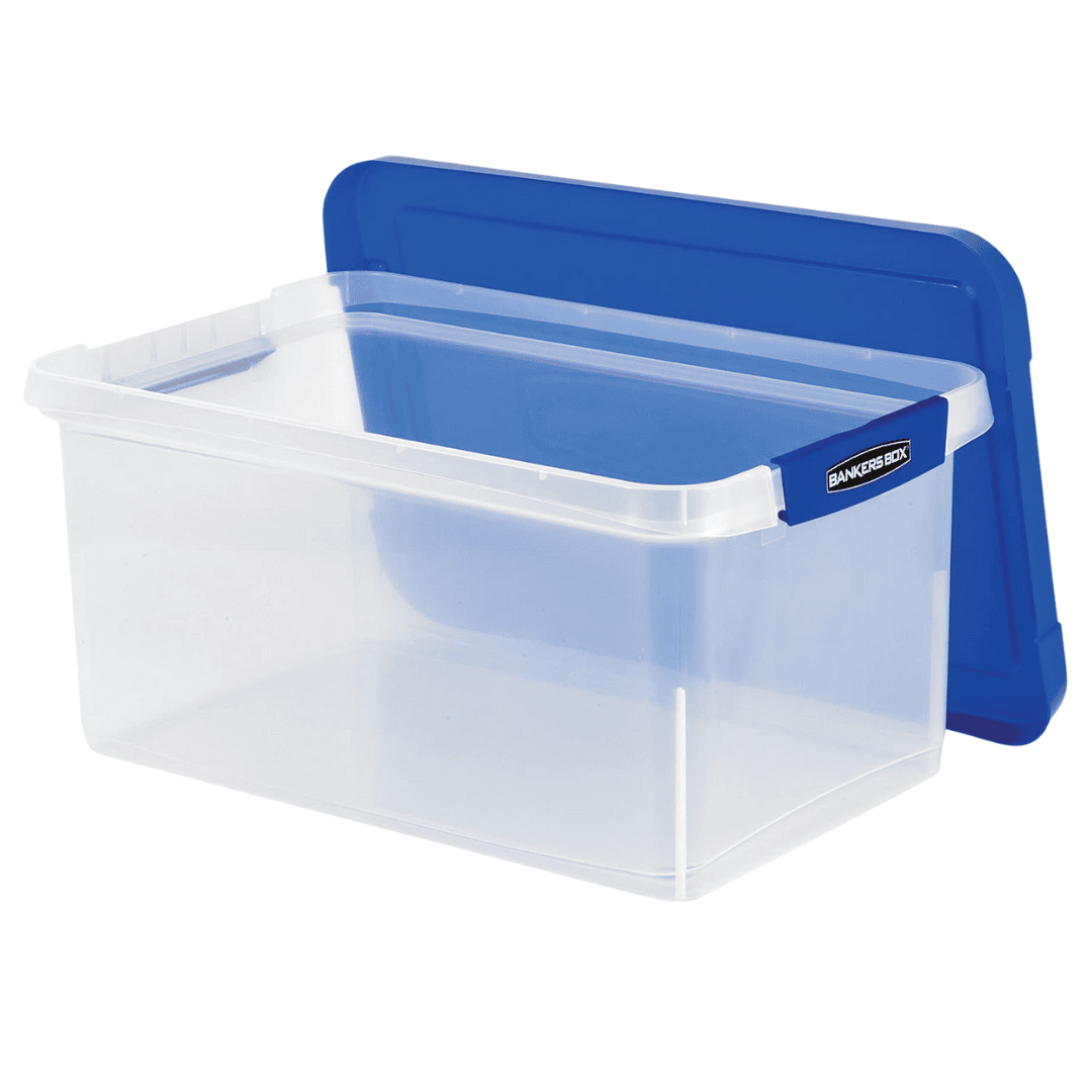 Plastic banker box for long term file storage