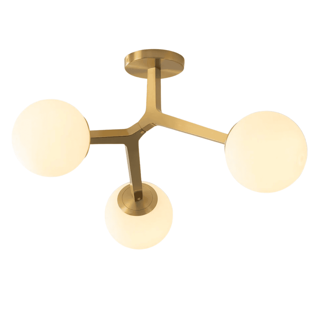 Light Fixture Branch-inspired ceiling light with balanced globes and soft glow.