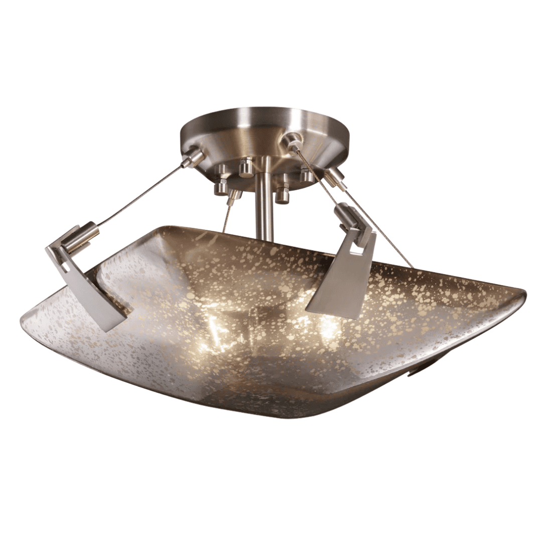 Handcrafted glass flush mount offering warm, ambient illumination