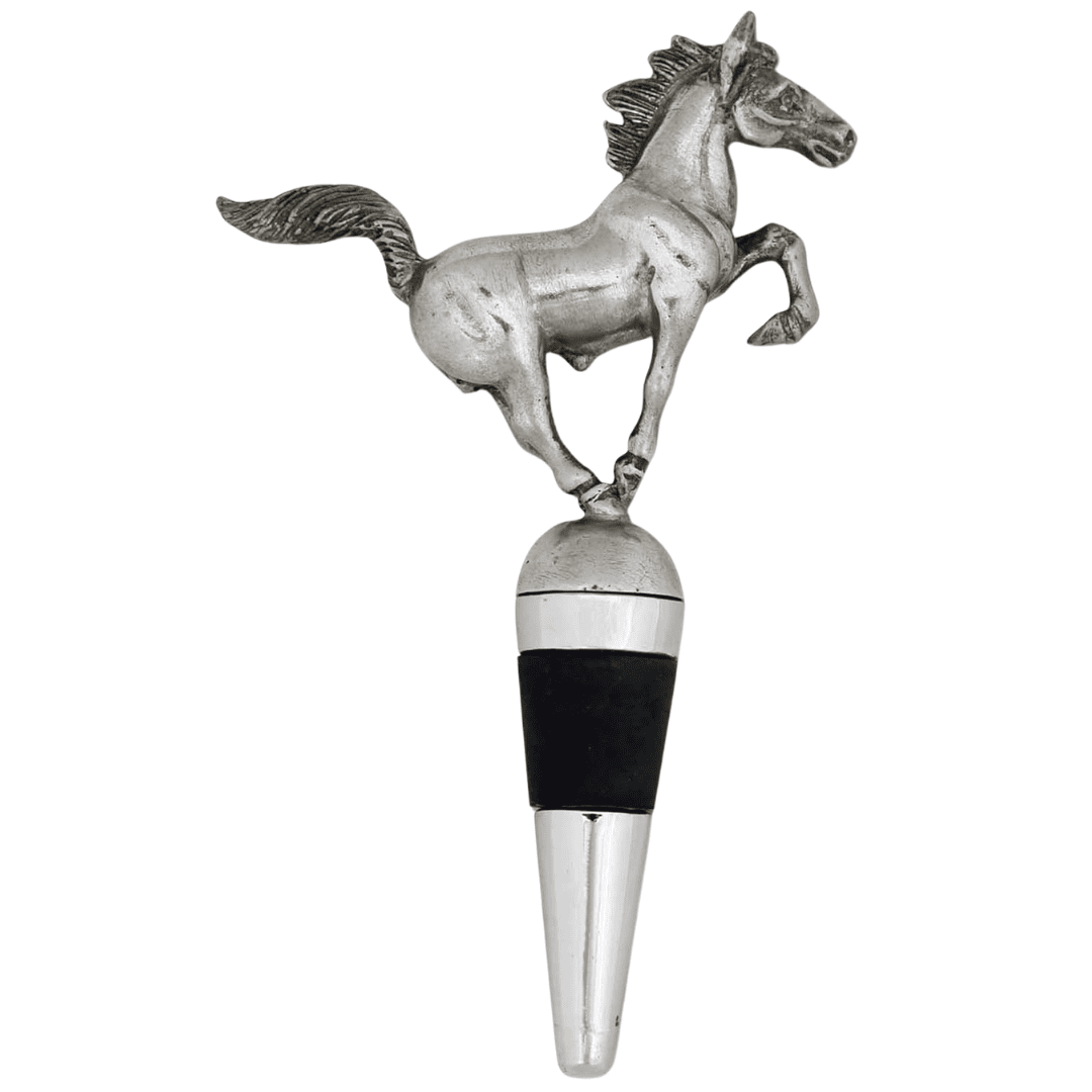 Pewter horse bottle stopper wine topper