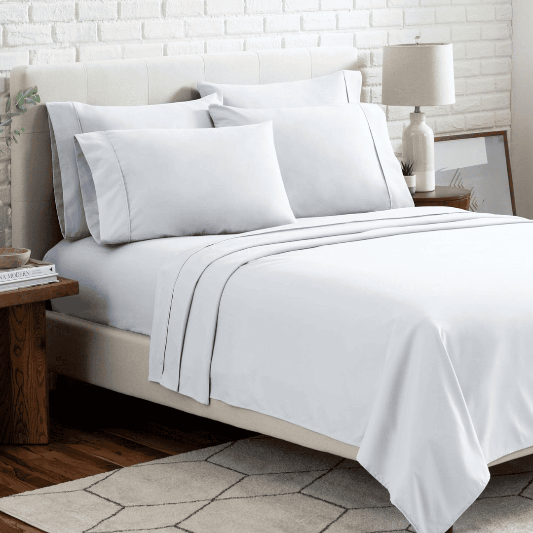 white bedding set clean neutral bedroom staging checklist foundation