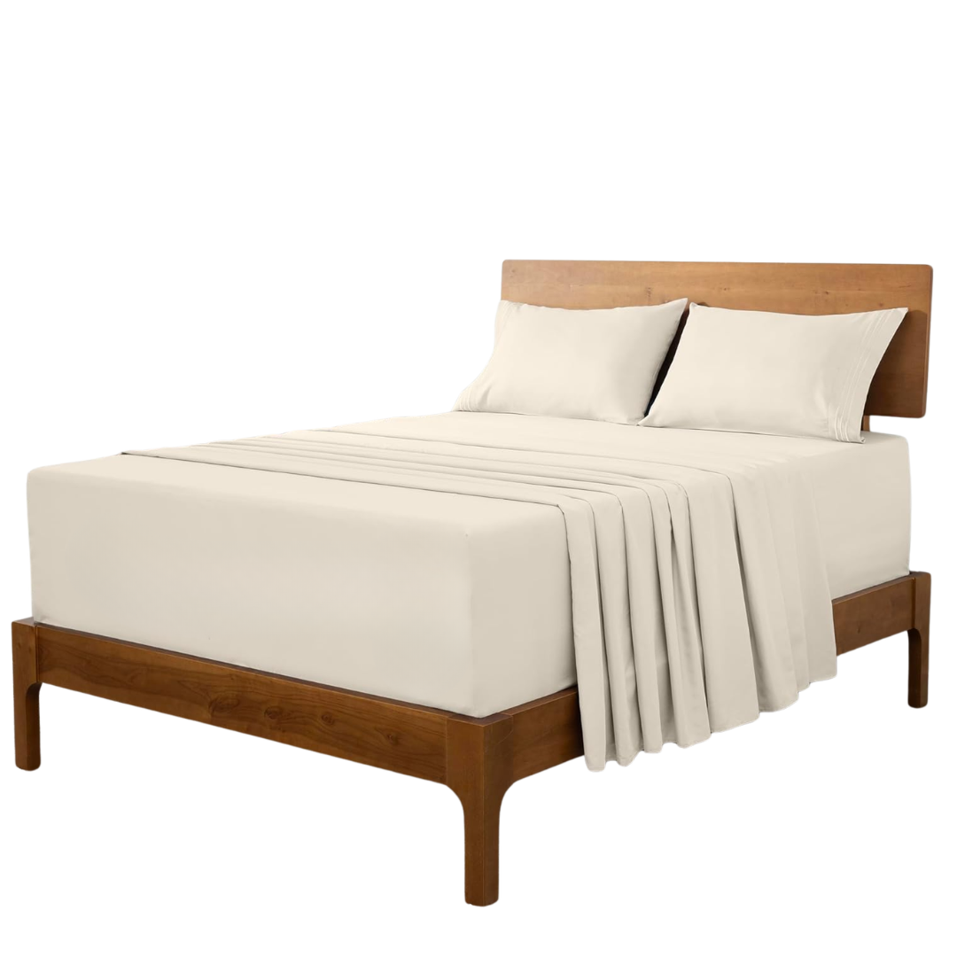 Cream hotel luxury sheet set with soft smooth finish