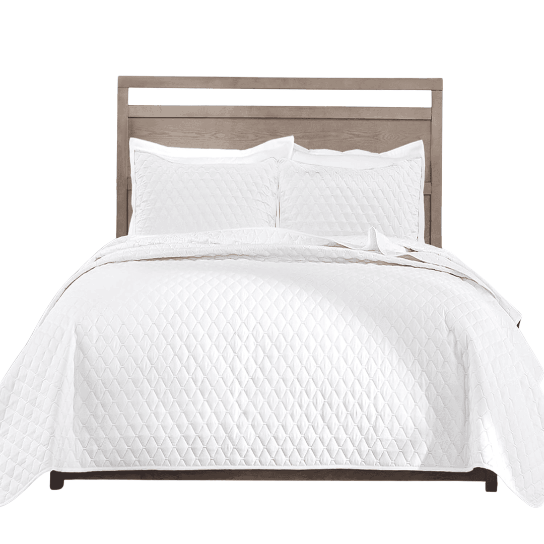 white comforter layered bedding bedroom staging checklist clean look