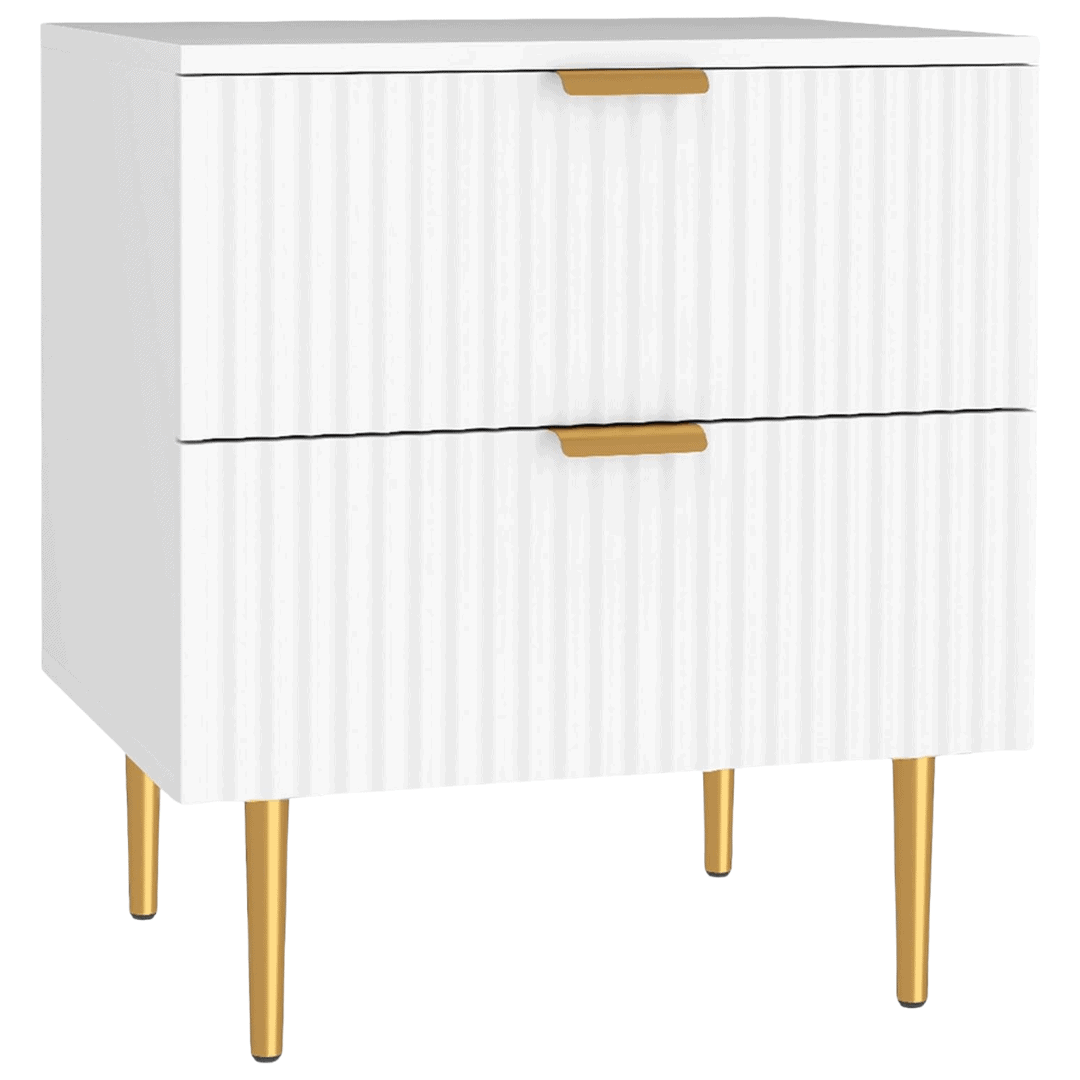 white nightstand gold legs bedroom staging checklist modern bedside table