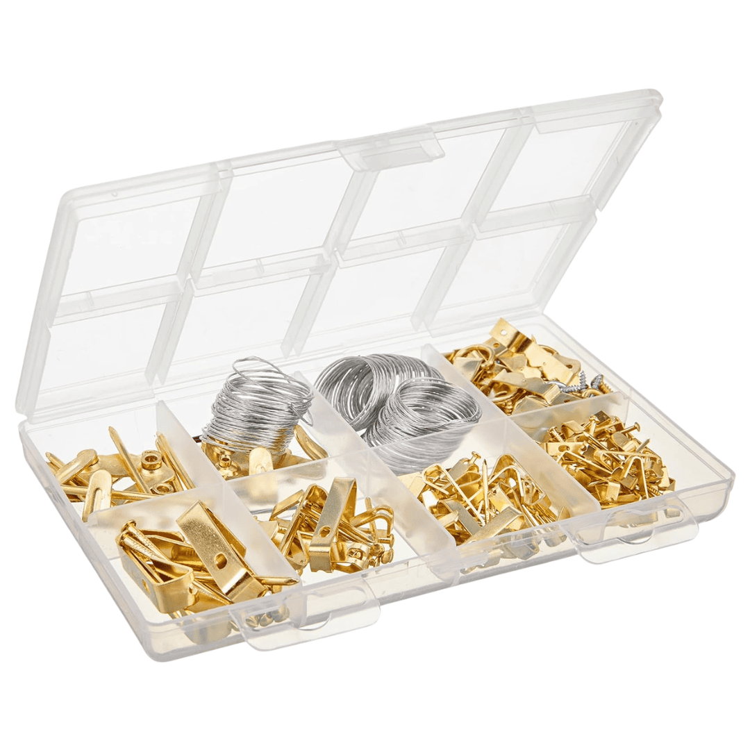 picture hanging hooks and hardware kit for staging artwork securely