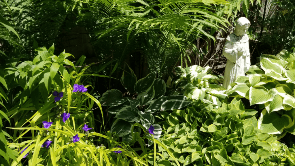 Lush garden pathway reflecting Mushin, calm focus, and the quiet clarity found in nature.