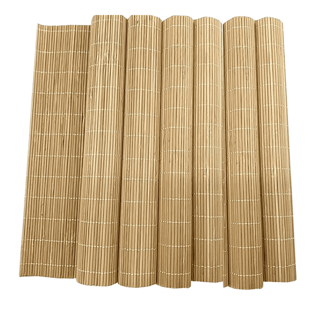 Set of natural bamboo placemats for Japanese-inspired dining