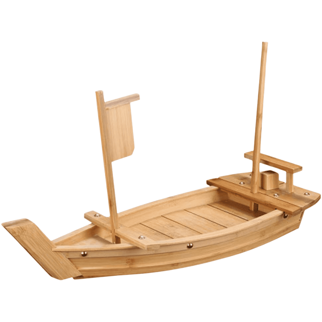 Wooden sushi serving boat for entertaining and special occasions