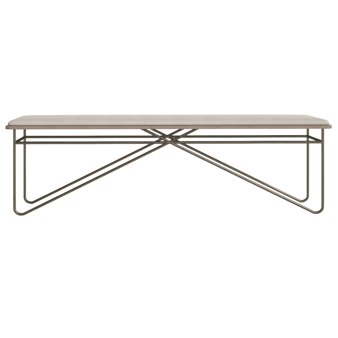 Joss & Main Carci upholstered bench with geometric metal base