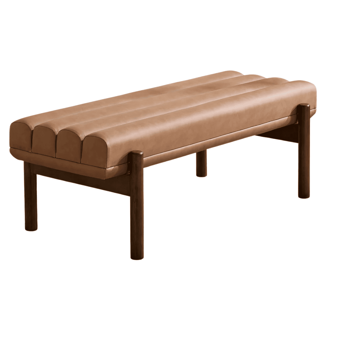 Chairus channel tufted upholstered entryway bench with solid wood legs