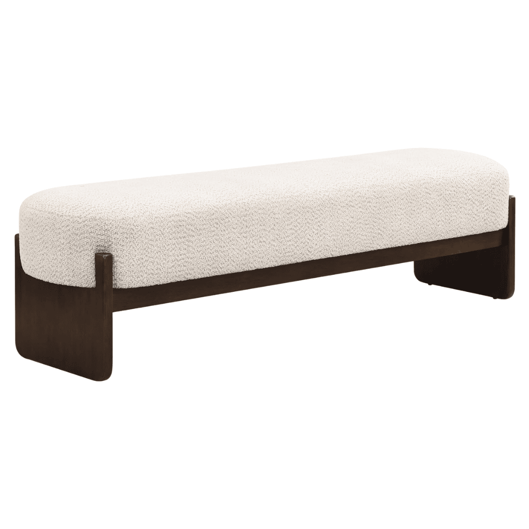 Christopher Knight Home Arden upholstered bench with sculptural wood base