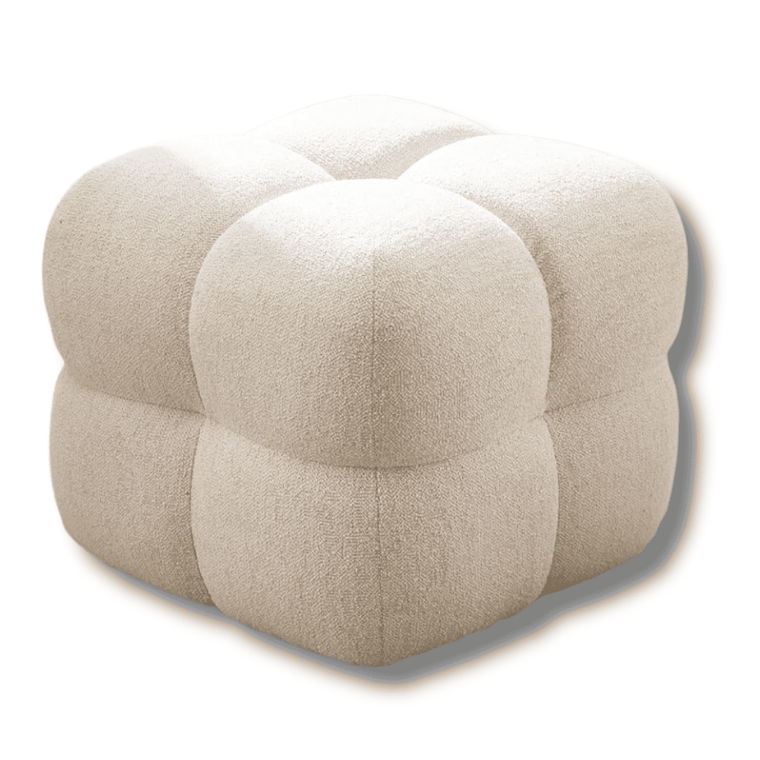 Zesthouse square pouf ottoman with oversized channel tufted upholstery
