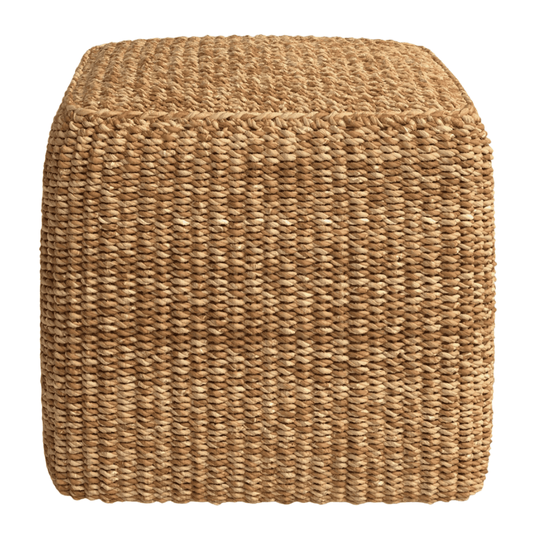 Birch Lane Charton square seagrass pouf with woven natural texture