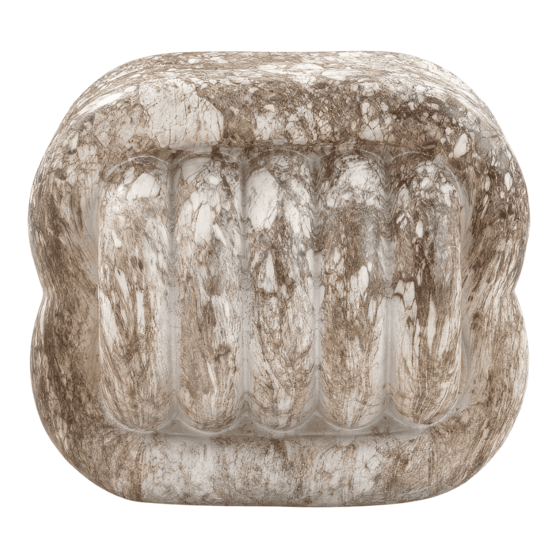 Joss & Main Rolandat sculptural accent stool with faux stone finish