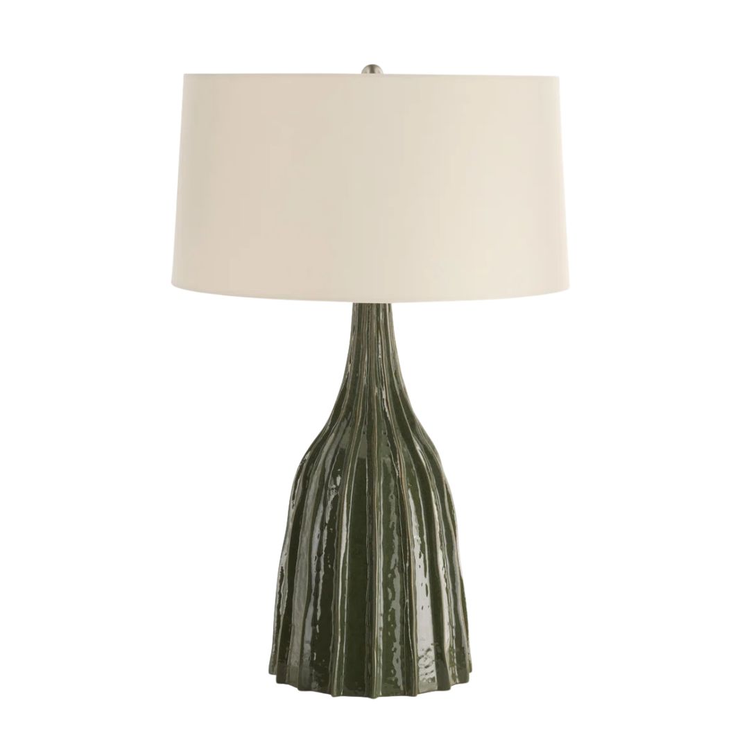 Arteriors Nyla ceramic table lamp in dark green