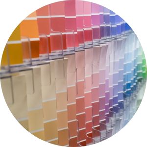 Colour swatches in a range of vibrant hues