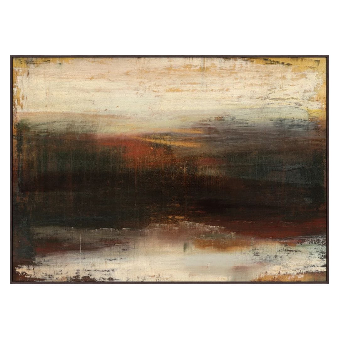 Behind You the World abstract painting in warm earth tones