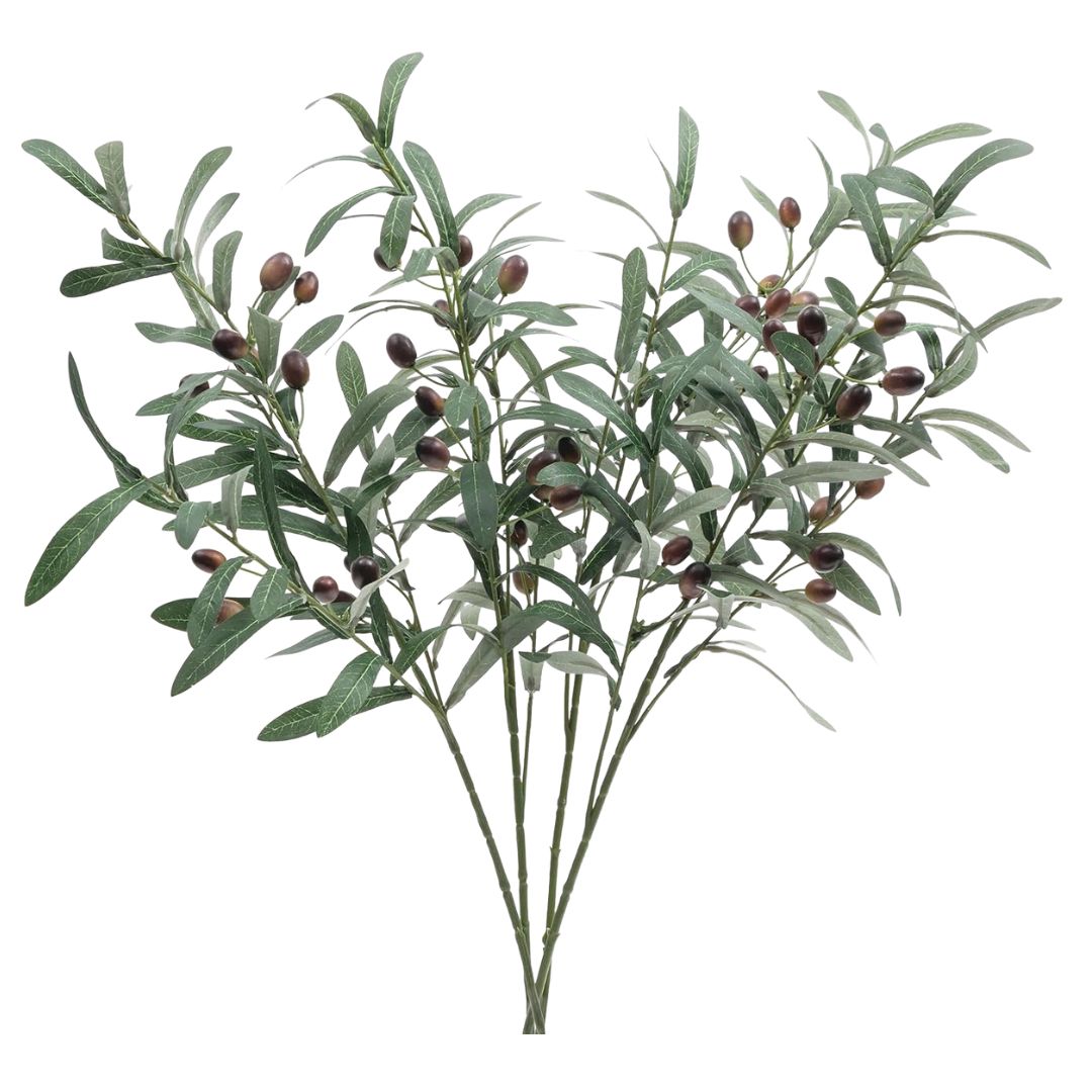 Artificial olive branch for Mediterranean inspired decorating