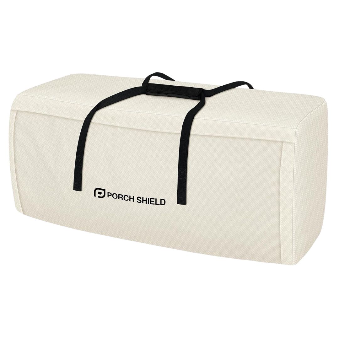 Large weather-resistant storage bag for outdoor cushions
