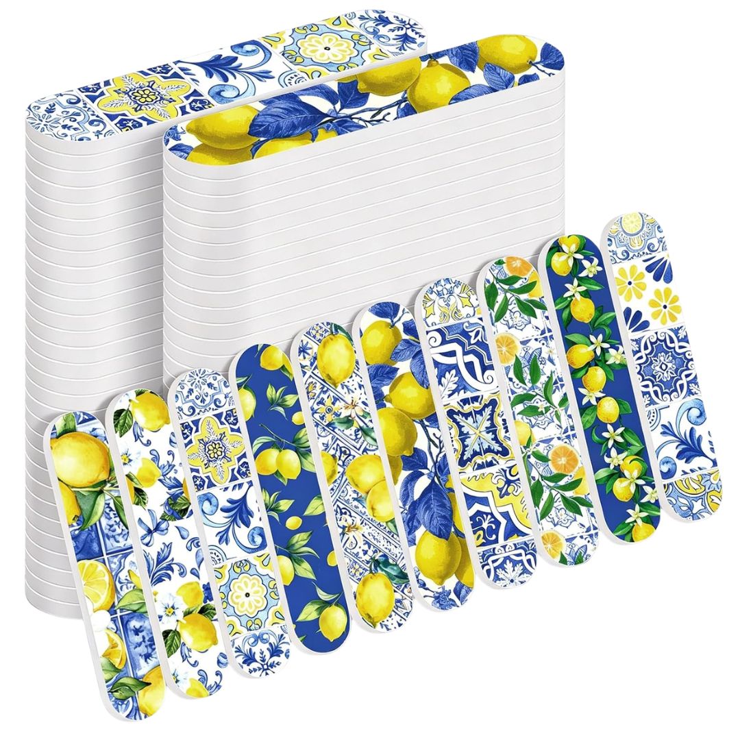 Lemon print emery boards for party favours or hostess gifts