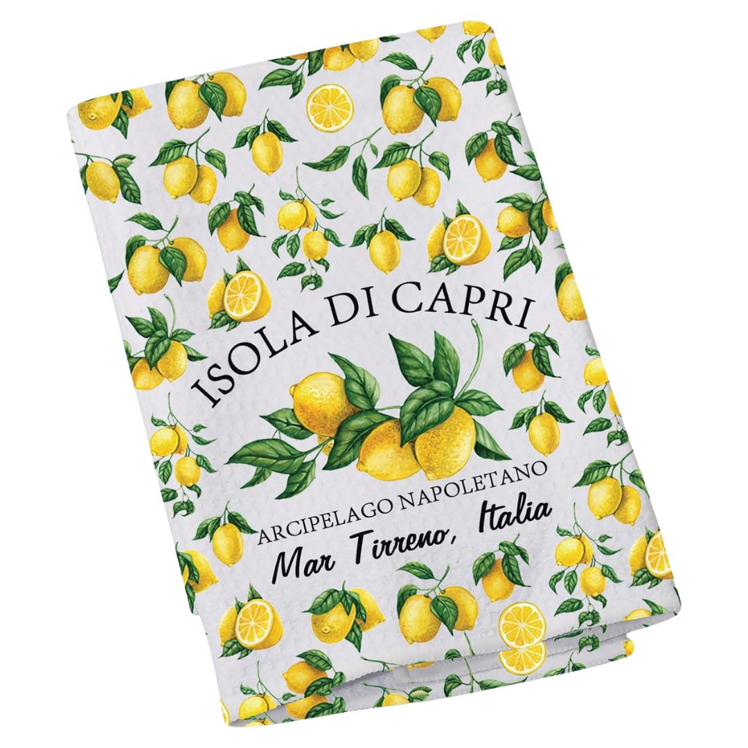 Lemon tea towel inspired by the Amalfi Coast and Capri