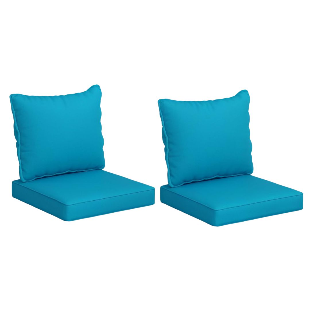 Turquoise outdoor seat cushions for wicker patio furniture