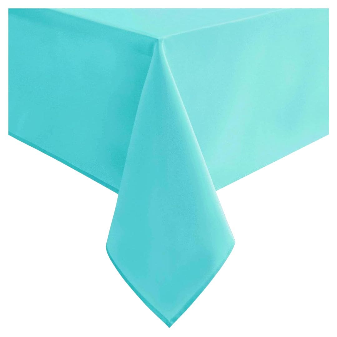 Turquoise outdoor tablecloth for summer patio dining