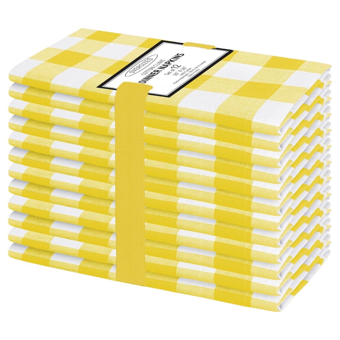 Yellow check napkins for casual summer entertaining