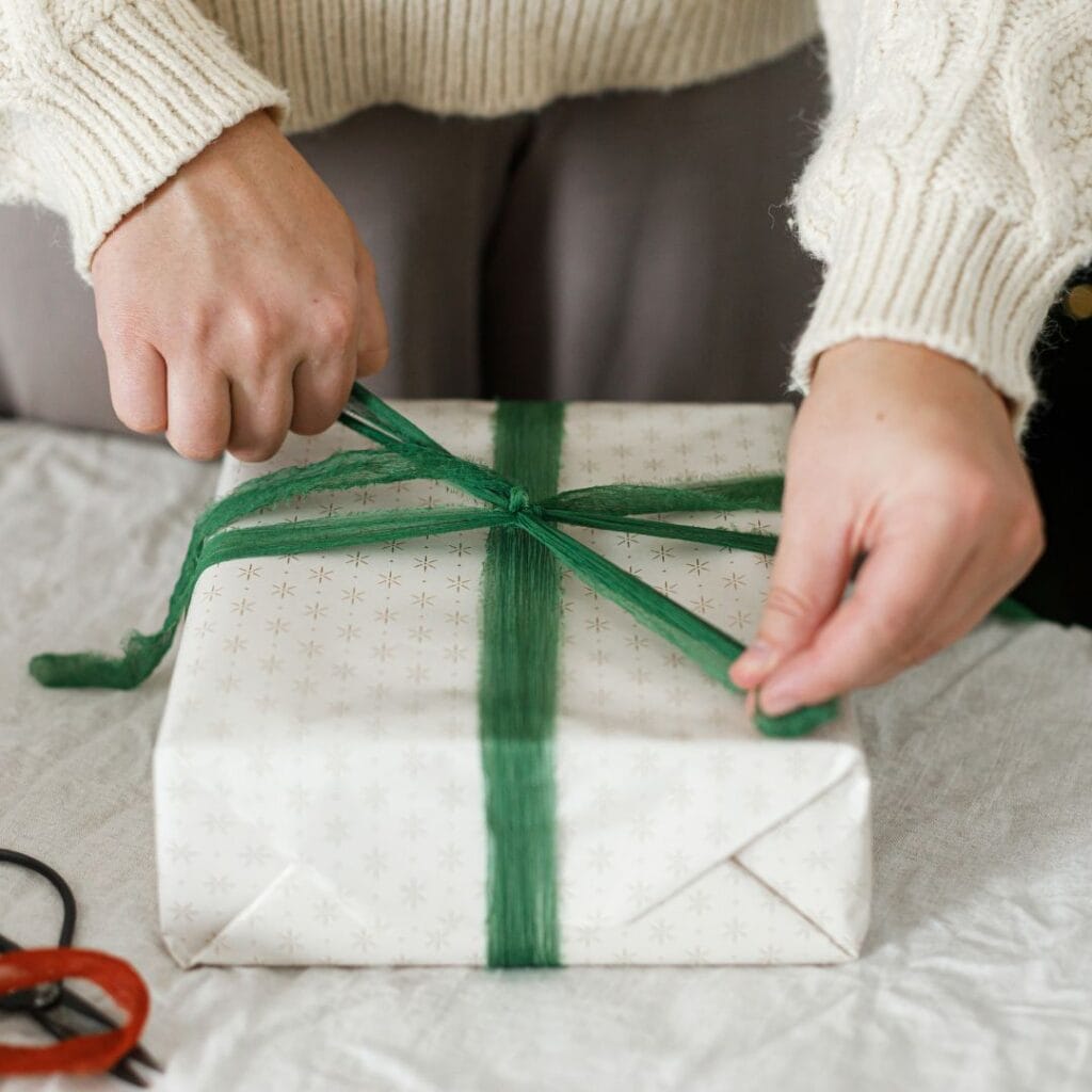 Wrapping a present as part of the invisible work of life admin
